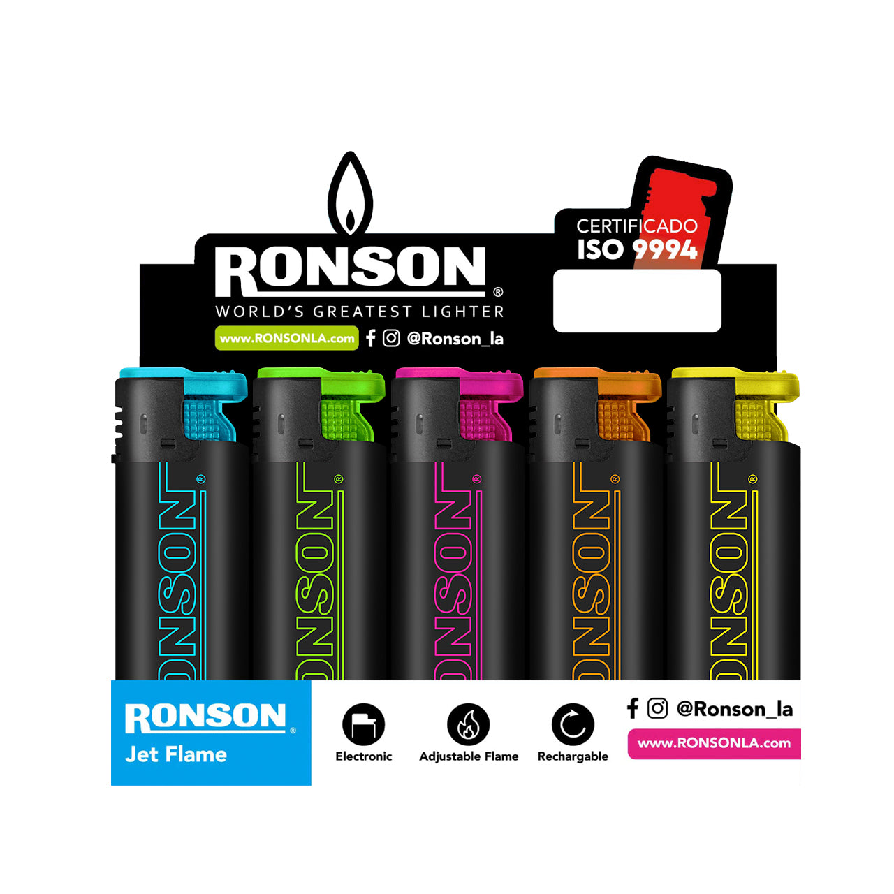 Encendedor Ronson Jet Flame Diseño Neón